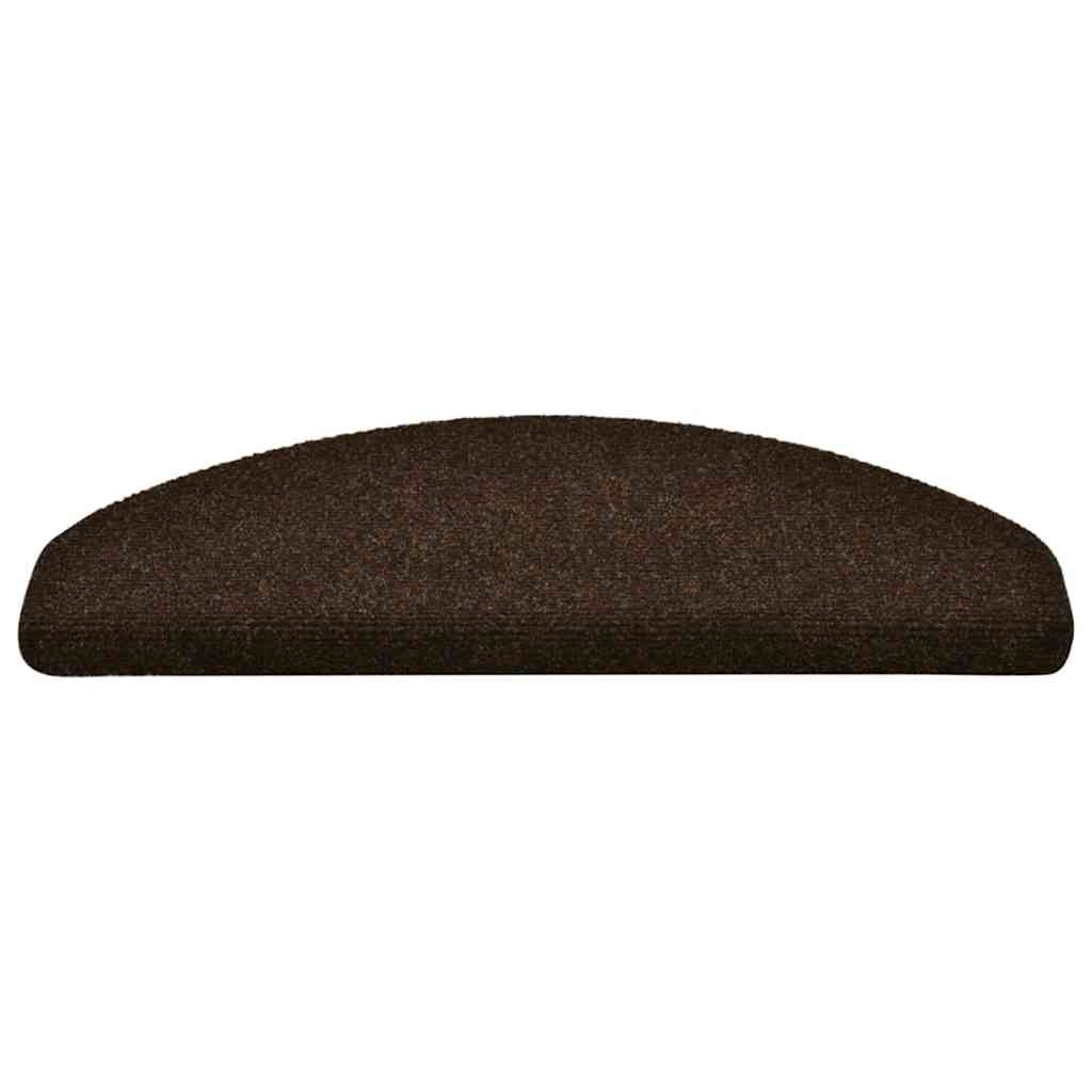 Vidaxl stair mats self -adhesive 5 pieces 65x21x4 cm brown semi -rounds large