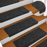 Vidaxl stair mats self -adhesive 5 pieces 65x21x4 cm gray rectangular edge