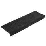 Vidaxl Self-Adhesive Stair Mats 10 Pieces 65x21x4 cm Black Rectangular Edge