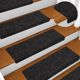 Vidaxl Self-Adhesive Stair Mats 10 Pieces 65x21x4 cm Black Rectangular Edge