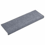 Vidaxl Stair tapetes auto -adesivo 10 pedaços 65x21x4 cm cinza claro com borda retangular