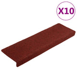Vidaxl trappematter Selvbehandling 10 PCS 65x21x4 cm Bordeaux Rød rektangulær kant