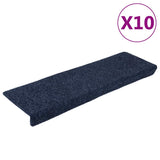 VIDAXL Stair tapetes auto -adesivo 10 pcs 65x21x4 cm aresta retangular antracite