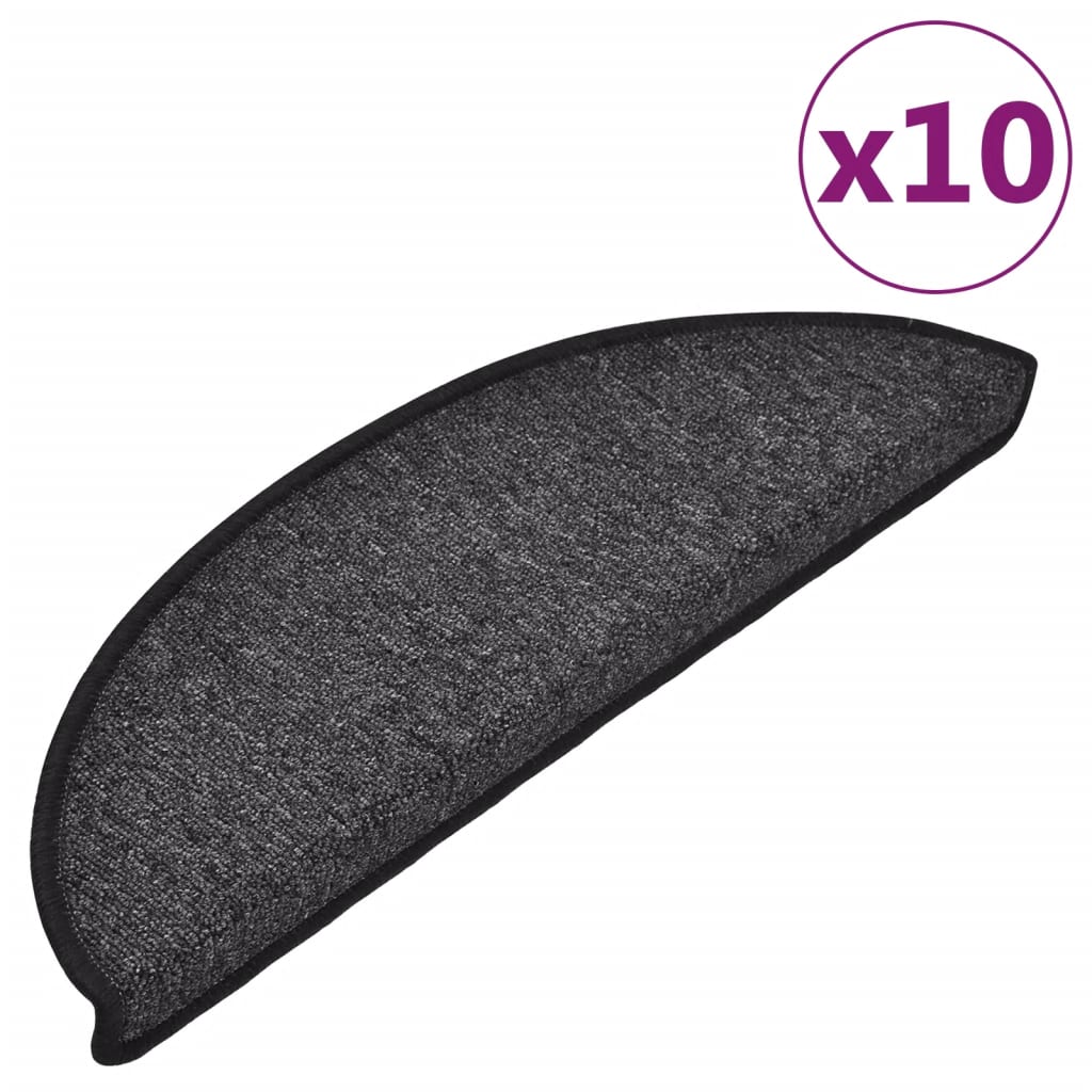 Vidaxl stair mats 10 st 56x17x3 cm anthracite hemisphere