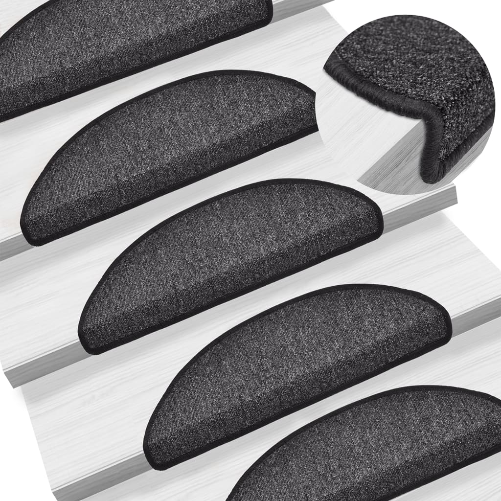 Vidaxl stair mats 10 st 56x17x3 cm anthracite hemisphere