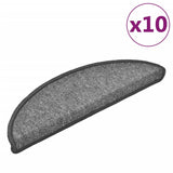 Vidaxl stair mats 10 st 56x17x3 cm dark gray hemisphere
