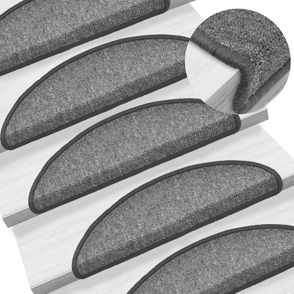 Vidaxl stair mats 10 st 56x17x3 cm dark gray hemisphere