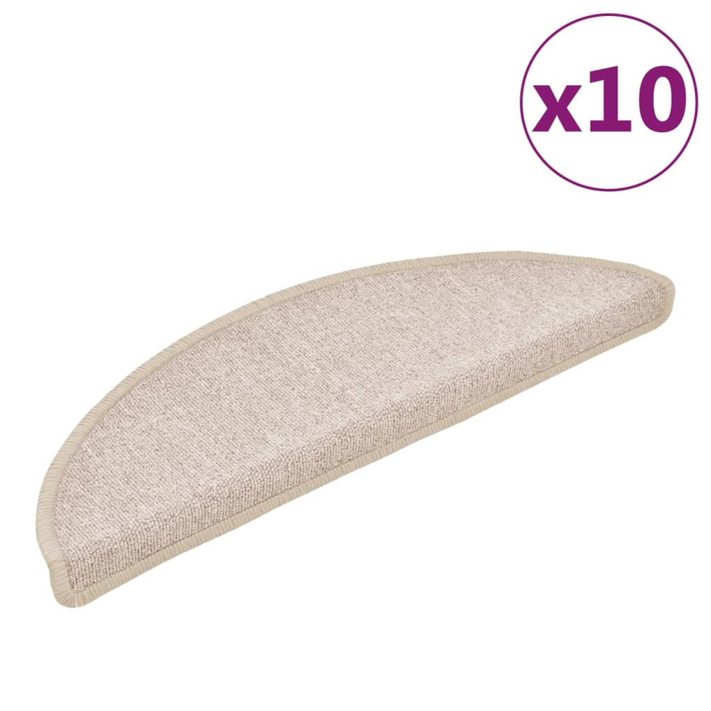 Vidaxl stair mats 10 pcs 56x17x3 cm taupe semi-circular