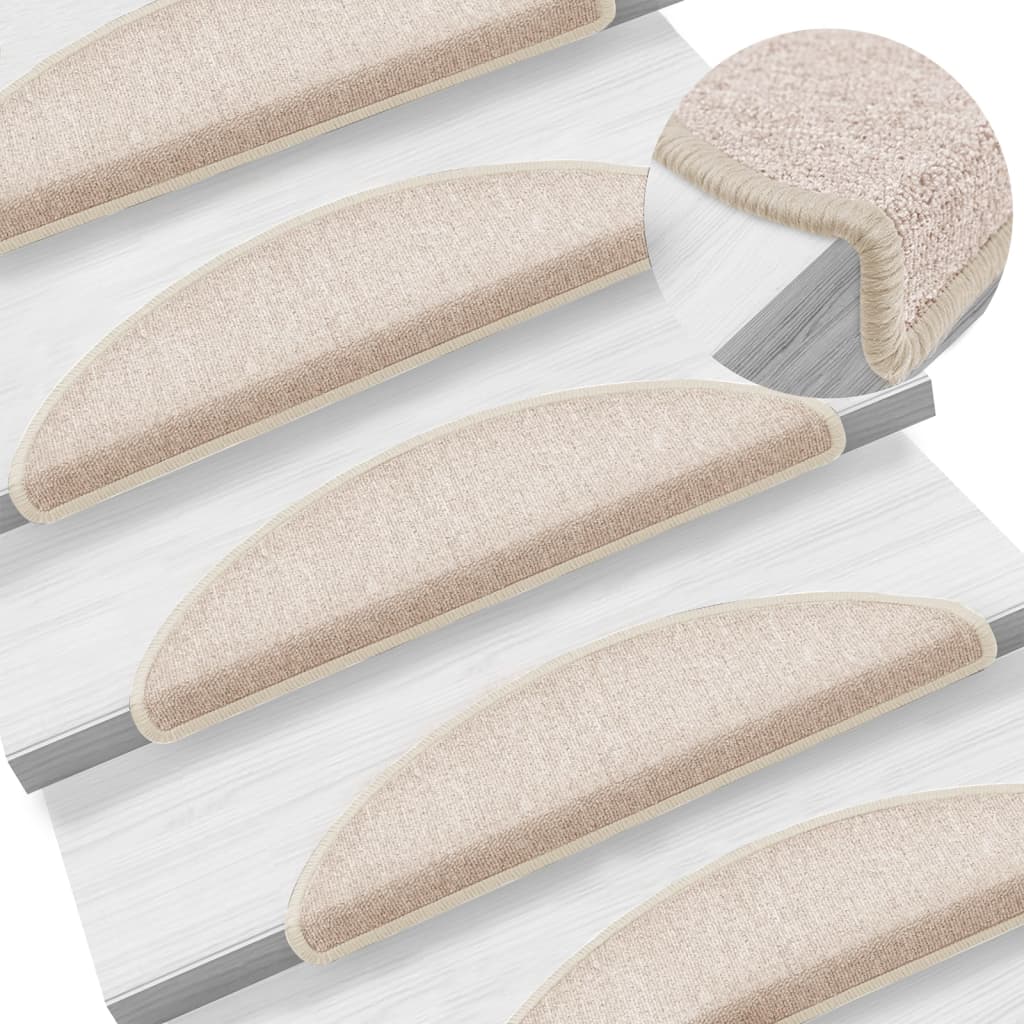 Vidaxl Stair Mats 10 St 56x17x3 cm taupe