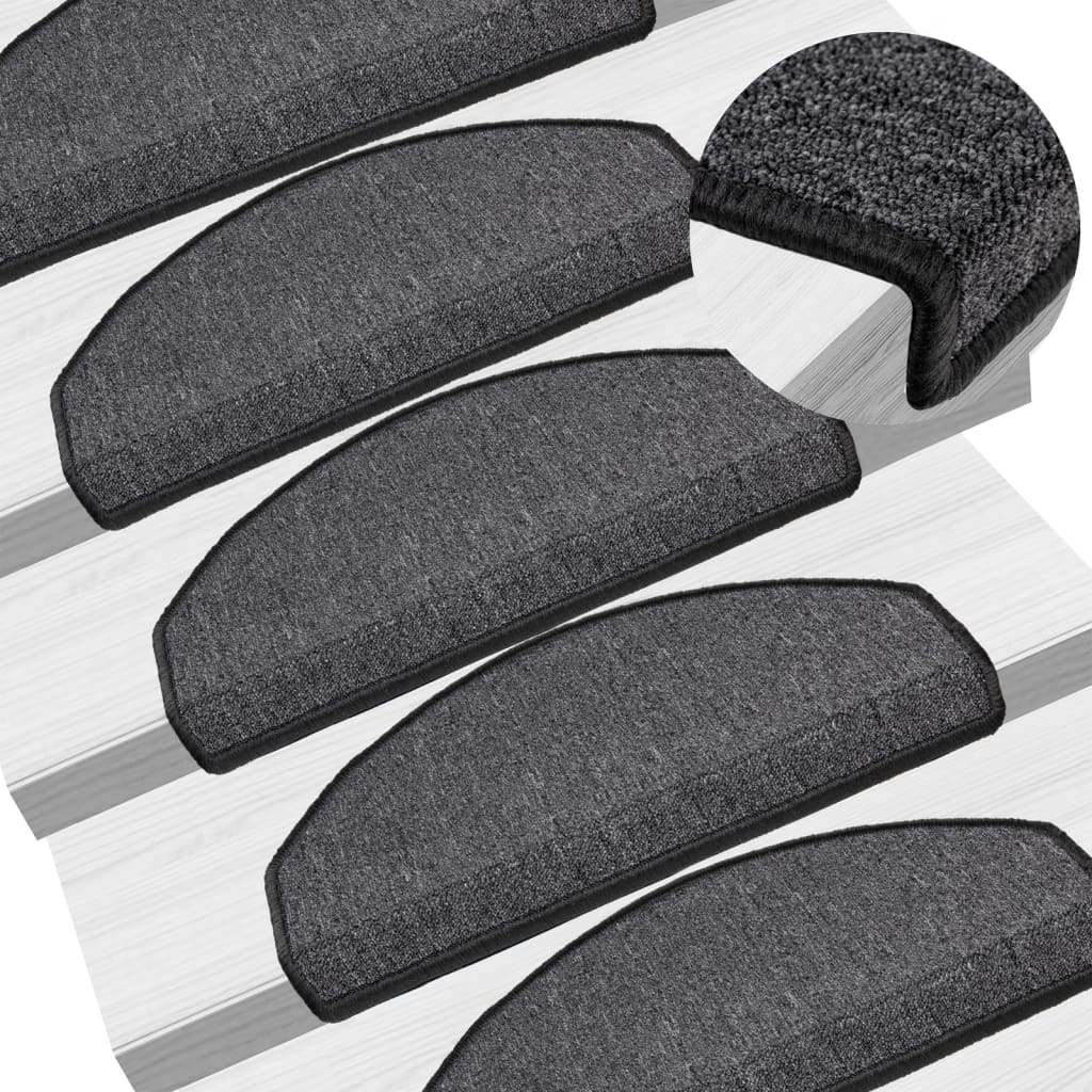 Vidaxl Stair Mats 10 St 65x24x4 CM Anthracite Hemisphere Large