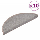 Tapis d'escalier vidaxl 10 st 65x24x4 cm Hémisphère brun clair grand