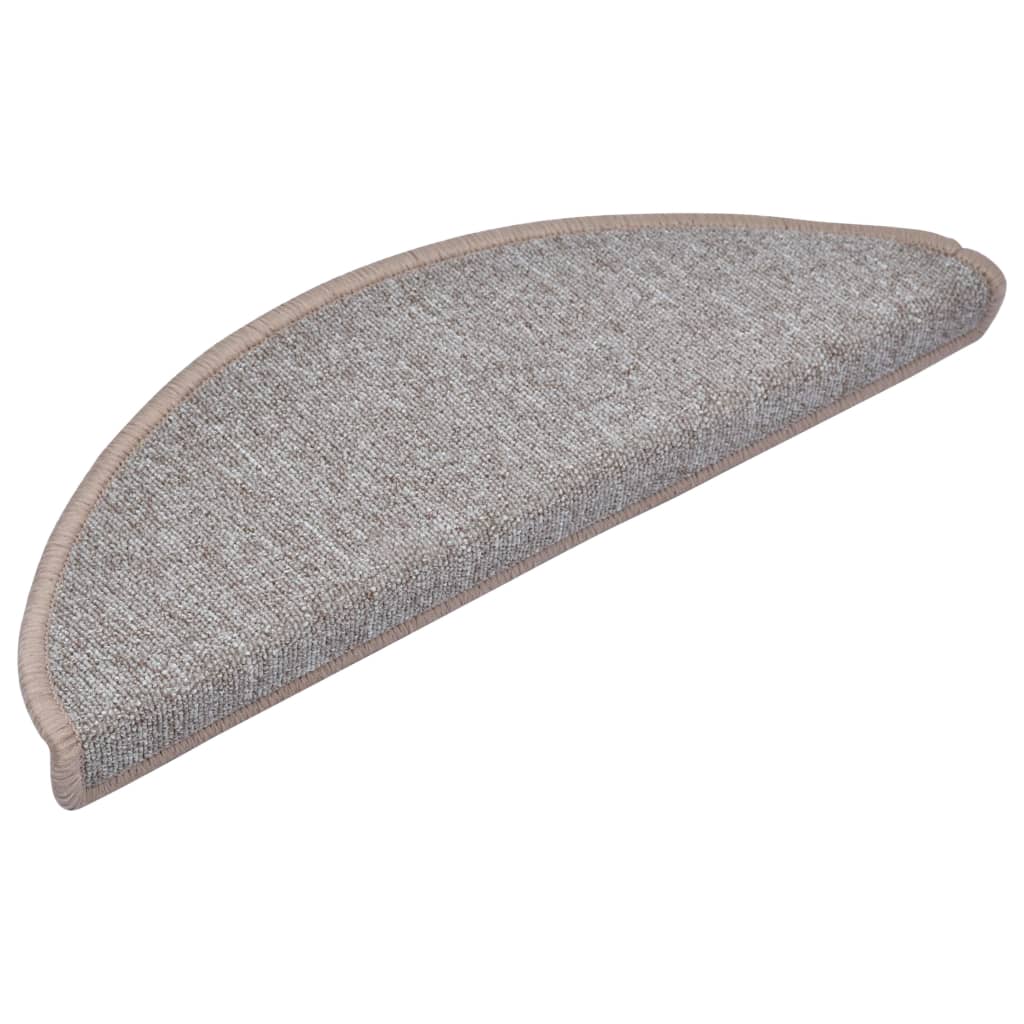 Tapis d'escalier vidaxl 10 st 65x24x4 cm Hémisphère brun clair grand