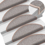 Tapis d'escalier vidaxl 10 st 65x24x4 cm Hémisphère brun clair grand
