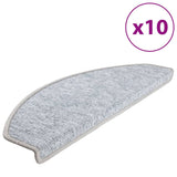 Vidaxl stair mats 10 st 65x24x4 cm light gray semi -rounds large