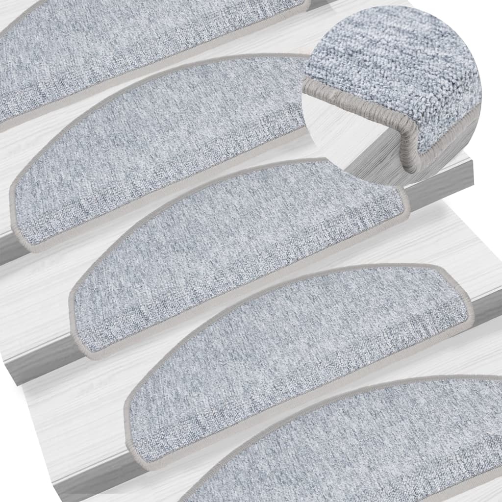 Vidaxl stair mats 10 st 65x24x4 cm light gray semi -rounds large