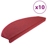 Vidaxl tappetini per scale 10 ST 65x24x4 cm bordeaux rosso