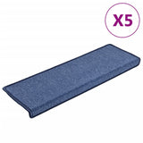 Vidaxl Stair Mats 5 St 65x21x4 cm blå