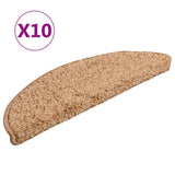Vidaxl -Treppenmatten 10 ST 56x17x3 cm Beige