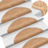 Vidaxl -Treppenmatten 10 ST 56x17x3 cm Beige