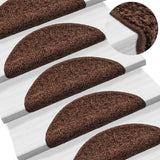 Vidaxl stair mats 10 st 56x17x3 cm brown semi -rounds