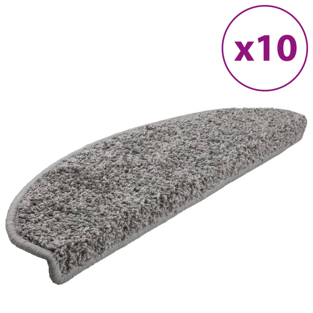 Vidaxl stair mats 10 st 65x21x4 cm gray semi -rounds large