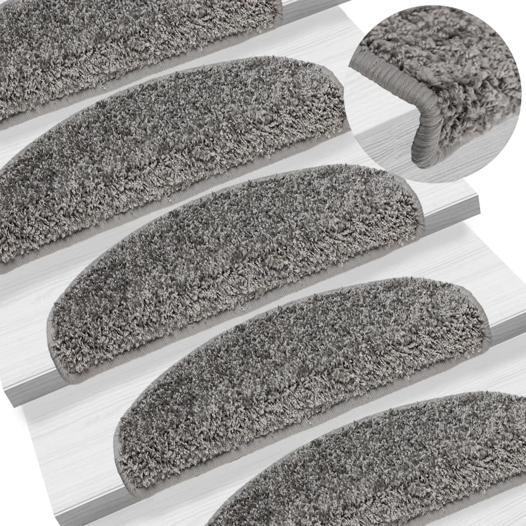 Vidaxl stair mats 10 st 65x21x4 cm gray semi -rounds large