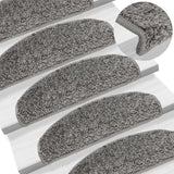 Vidaxl stair mats 10 st 65x21x4 cm gray semi -rounds large