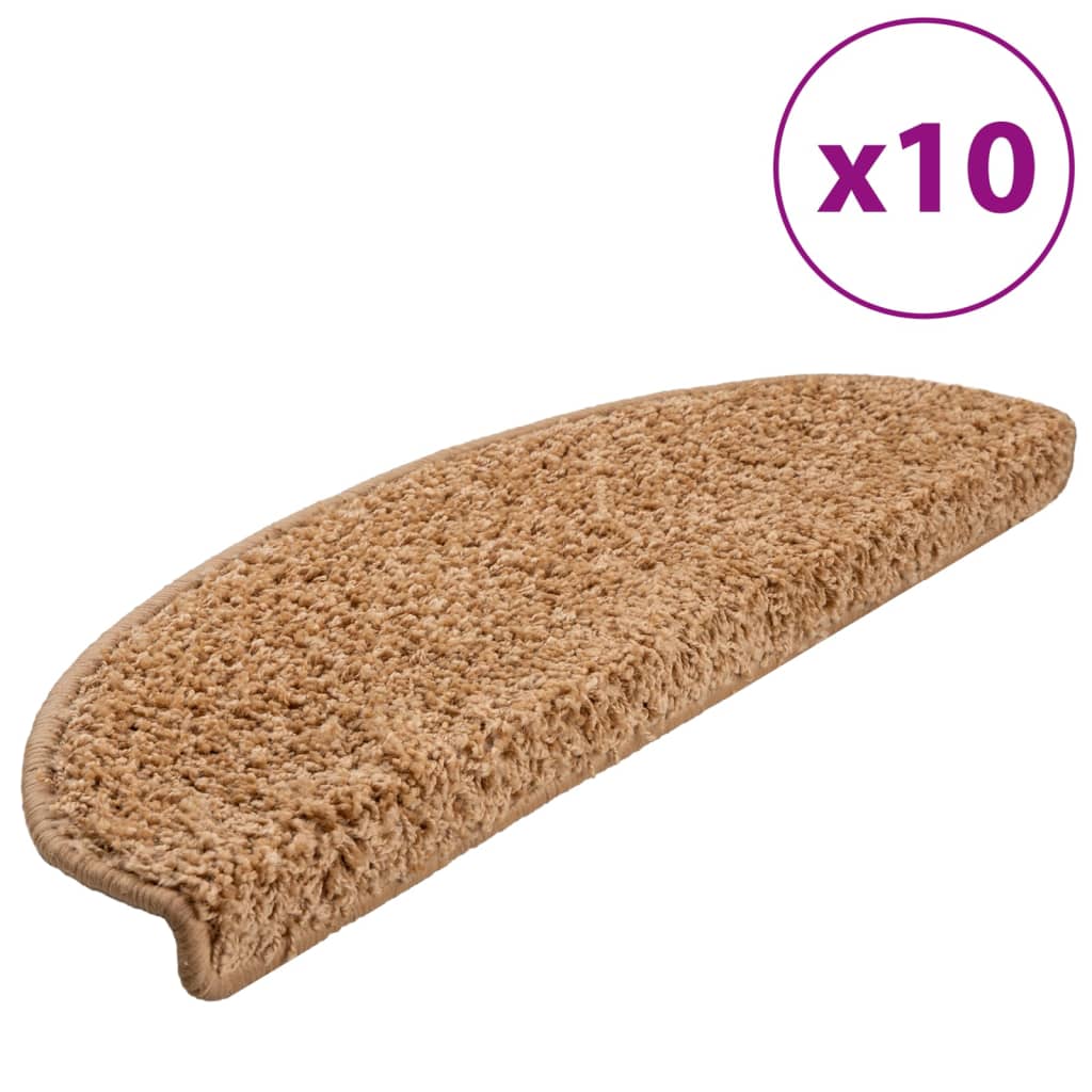 Vidaxl -Treppenmatten 10 ST 65x21x4 cm Beige
