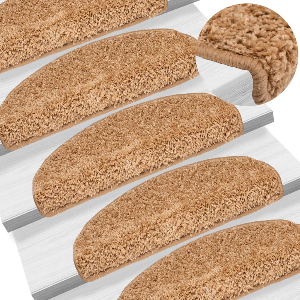 Vidaxl -Treppenmatten 10 ST 65x21x4 cm Beige