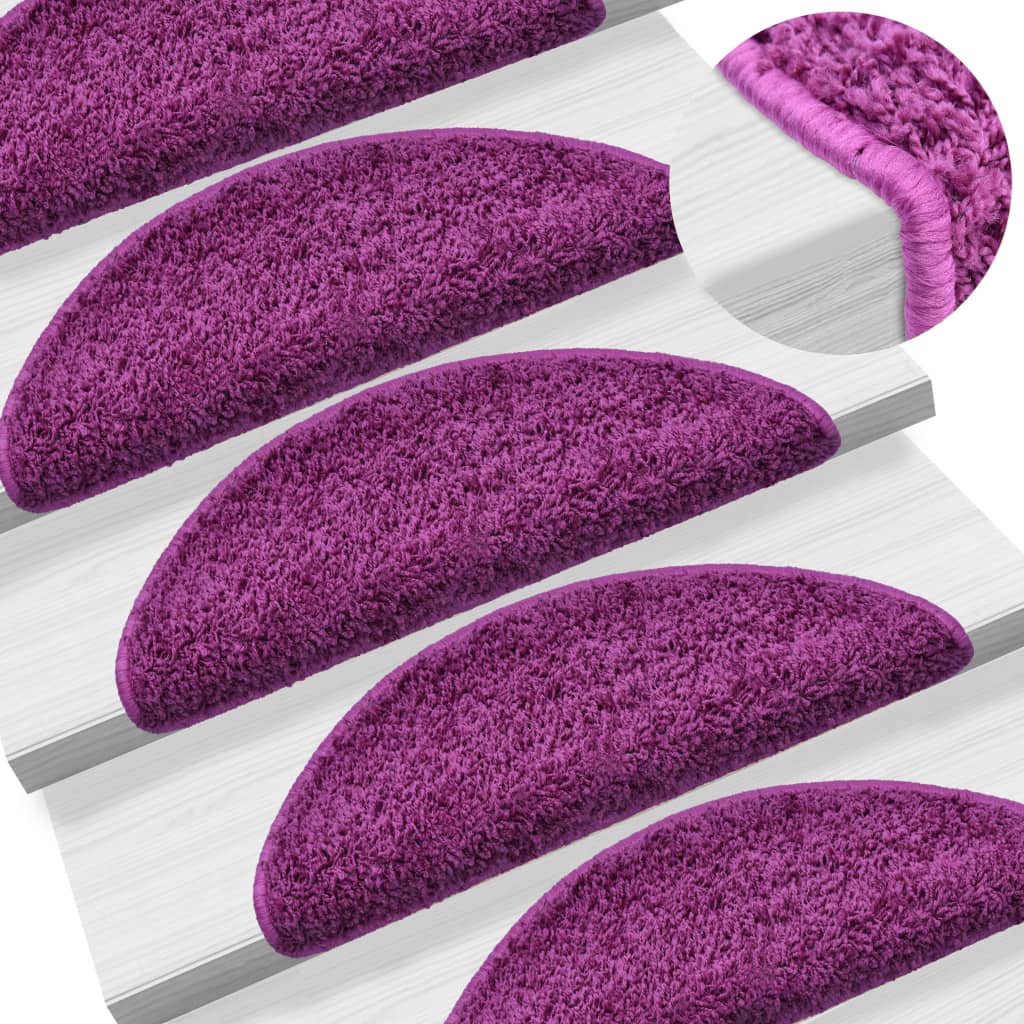 Vidaxl trapmatten 10 st 65x21x4 cm violet halfrond groot