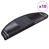 Vidaxl stair mats self-adhesive 10 pcs 65x21x4 cm black and gray