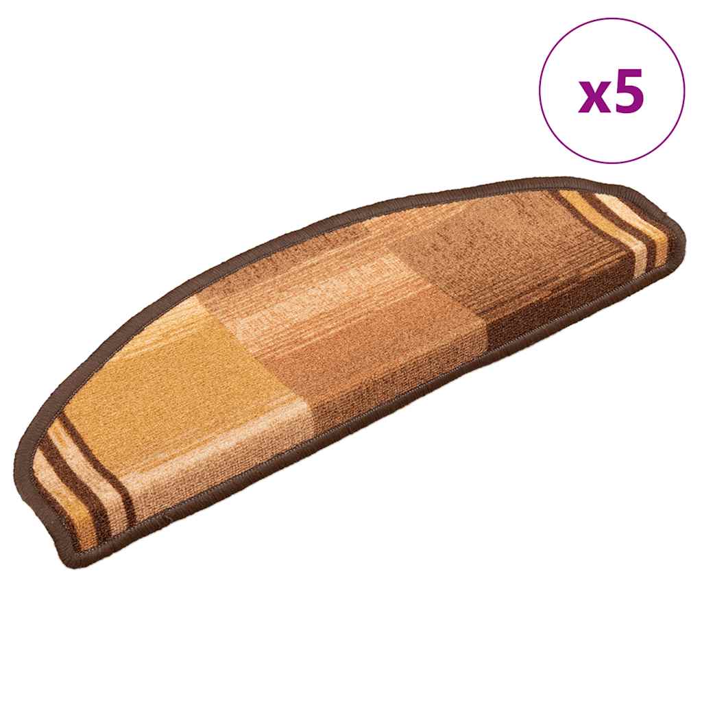 Vidaxl Treppenmatten Selbstadhäsiv 5 ST 65x21x4 cm Braun