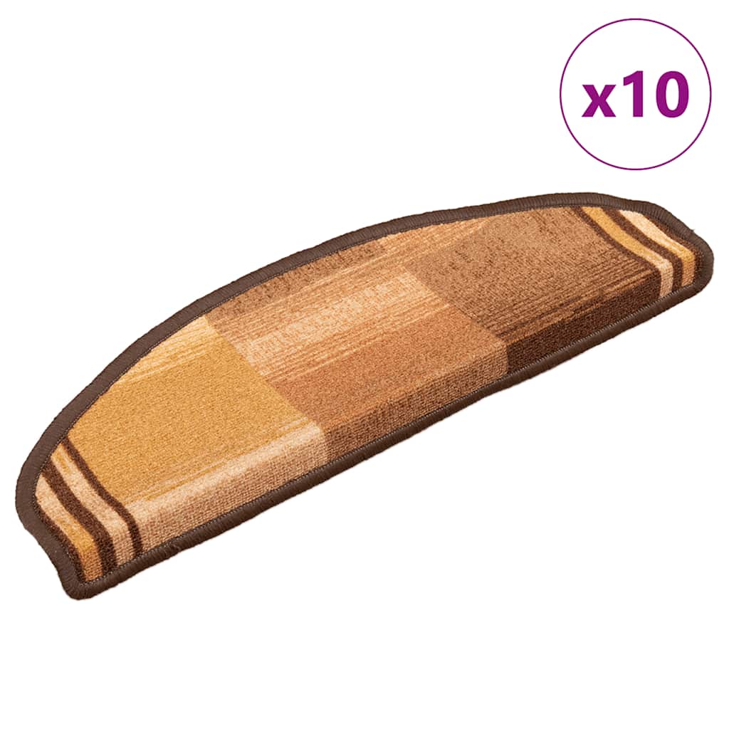 VidaXL Stufenmatten selbstklebend 10 Stück 65x21x4 cm braun
