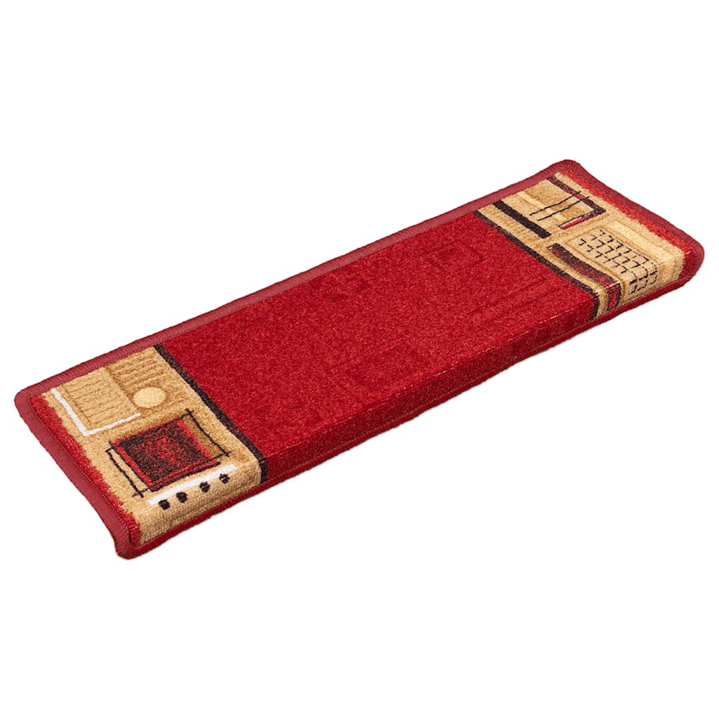 Vidaxl -Treppenmatten Selbstadhäsiv 5 ST 65x21x4 cm Rot