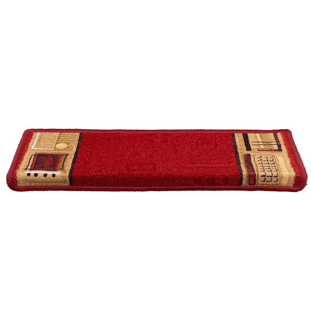 Vidaxl -Treppenmatten Selbstadhäsiv 5 ST 65x21x4 cm Rot