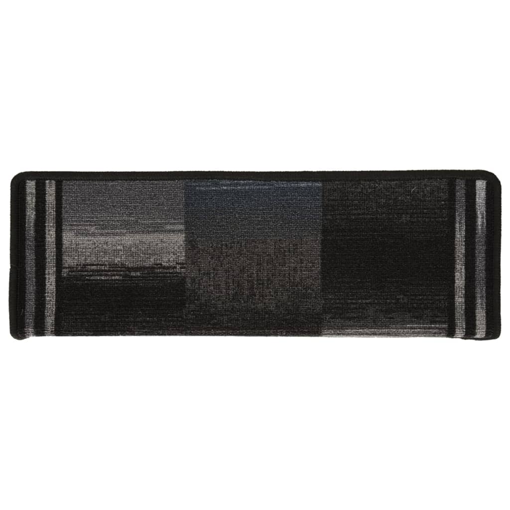 Vidaxl Stair Mats Self -Adhesive 5 St 65x21x4 cm černá a šedá