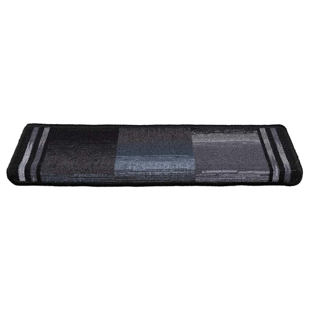 Vidaxl -Treppenmatten Selbstadhäsiv 5 ST 65x21x4 cm schwarz und grau