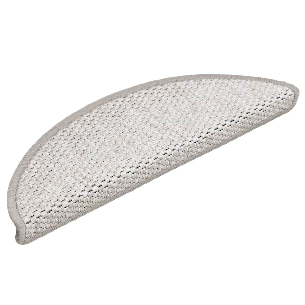 Vidaxl stair mats self-adhesive 15 st sisal look 56x17x3 cm Platina color