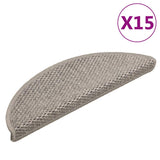 Vidaxl stair mats self-adhesive 15 st sisal look 56x17x3cm silver colored