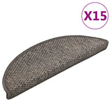 Vidaxl tappetini per scale autoadesiva 15 st sisal look 56x17x3 cm beige marrone