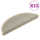 Vidaxl Stair Mats Selvklæbende 15 St. Sisal Look 56x17x3 cm lysegrøn