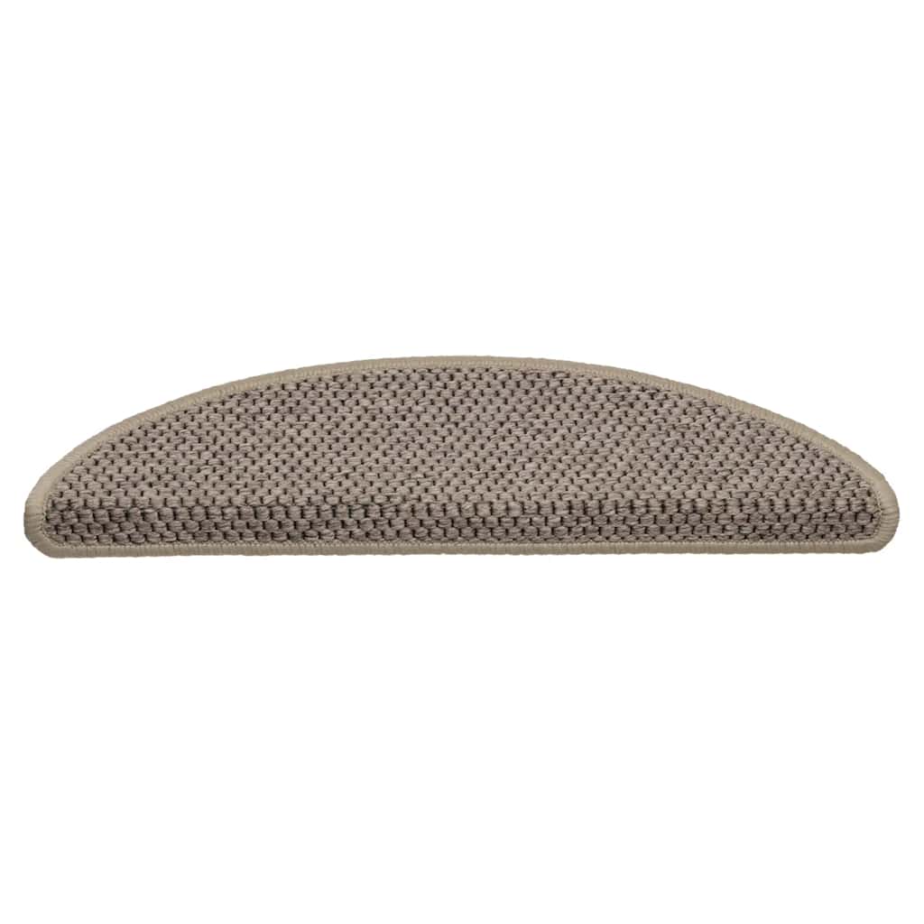 Vidaxl Stair tapetes auto-adesivos 15 st sisal look 56x17x3 cm bege escuro