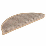Vidaxl stair mats self-adhesive 15 st sisal look 56x17x3 cm light beige