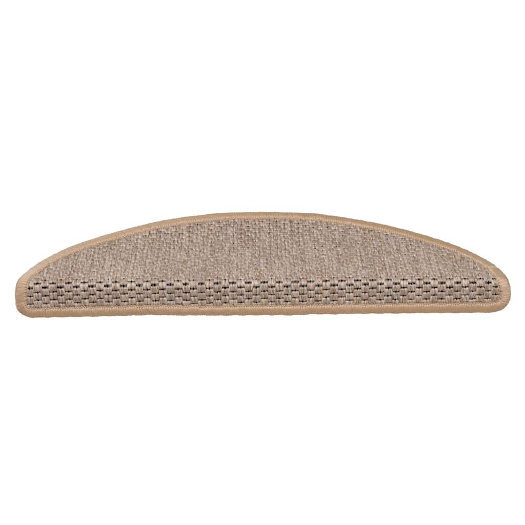 Vidaxl stair mats self-adhesive 15 st sisal look 56x17x3 cm light beige