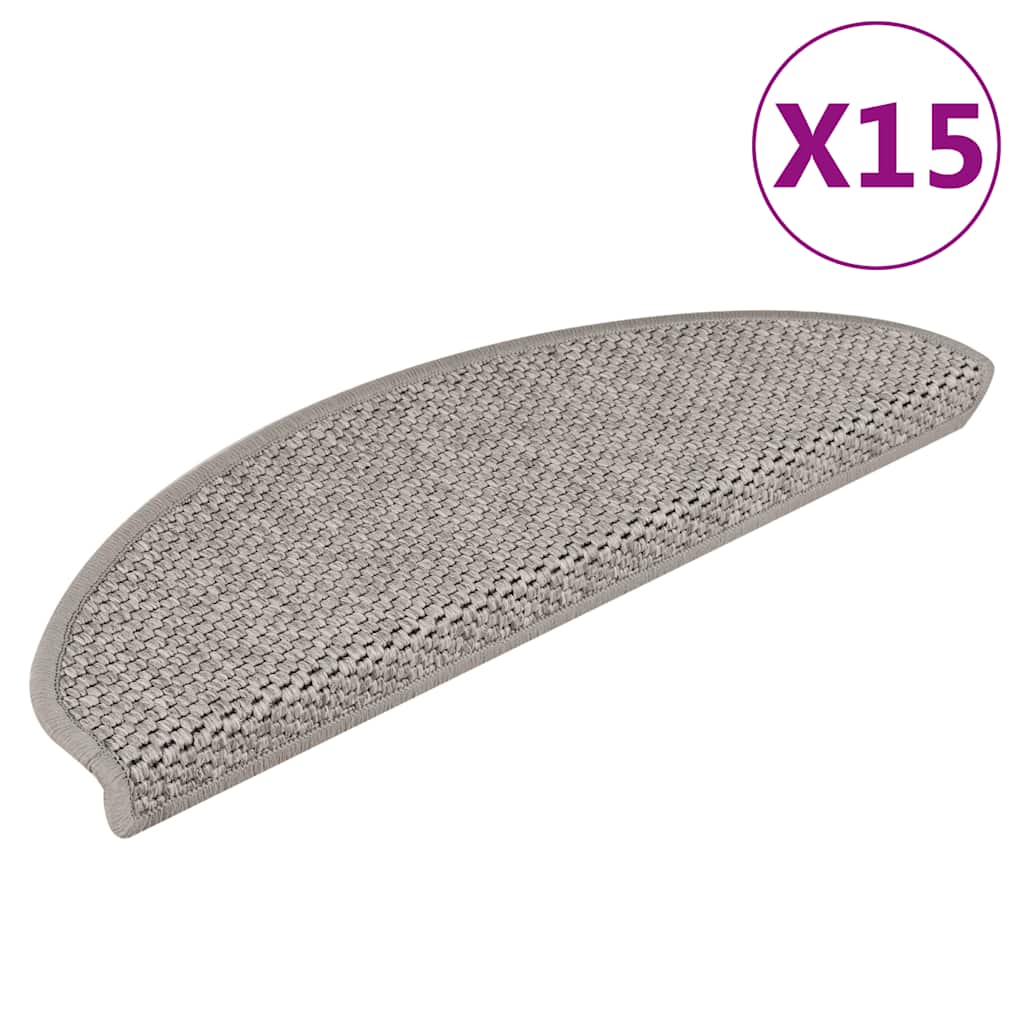 Vidaxl tappetini per autoadesivi 15 St sisal look 65x21x4cm color argento