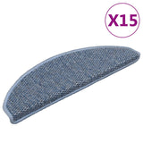 Vidaxl Treppenmatten selbstklebend 15 St. Sisal Look 65x21x4 cm Blau