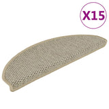 Vidaxl stair mats self-adhesive 15 st sisal look 65x21x4 cm light green