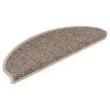 Vidaxl stair mats self-adhesive 15 st sisal look 65x21x4 cm dark beige
