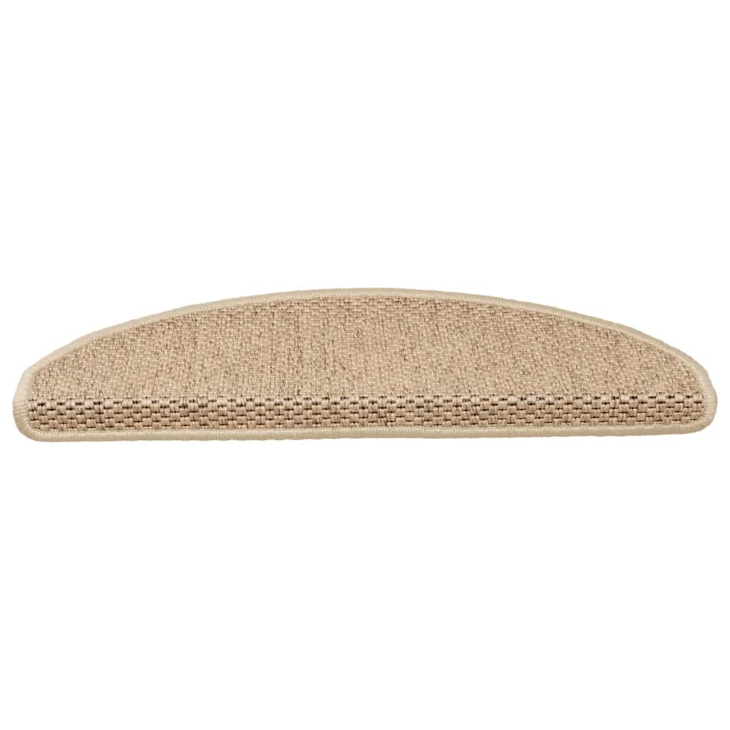 Vidaxl trappmattor självhäftande 15 st sisal look 65x21x4 cm sandfärgad