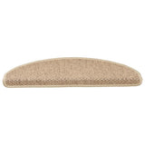 Vidaxl trappmattor självhäftande 15 st sisal look 65x21x4 cm sandfärgad